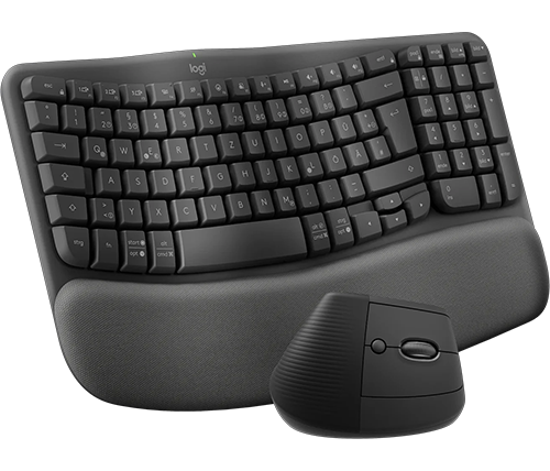 סט מקלדת ועכבר ארגונומים Logitech Wave Keys and Lift – נוחות, דיוק וחיבור רב-מערכתי