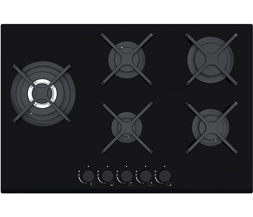 כיריים גז 5 להבות 75 סמ זכוכית שחורה נורמנדה Normande ND-8051G – משלוח חינם