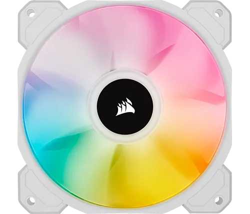 מאוורר למארז 12 ס''מ Corsair iCUE SP120 RGB ELITE בצבע לבן