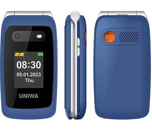 טלפון למבוגרים דור 4 עם מקשים כולל לחצן מצוקה בצבע כחול MIZUKI UNIWA V202TB