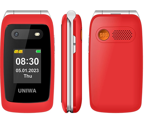 טלפון למבוגרים דור 4 עם מקשים כולל לחצן מצוקה בצבע אדום MIZUKI UNIWA V202TB