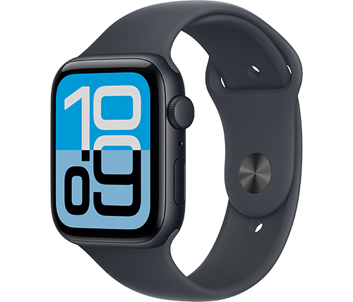 שעון חכם אפל Apple Watch SE 3 GPS – גודל 44 מ''מ – צבע Midnight – רצועה Midnight Sport Band – מידה M/L