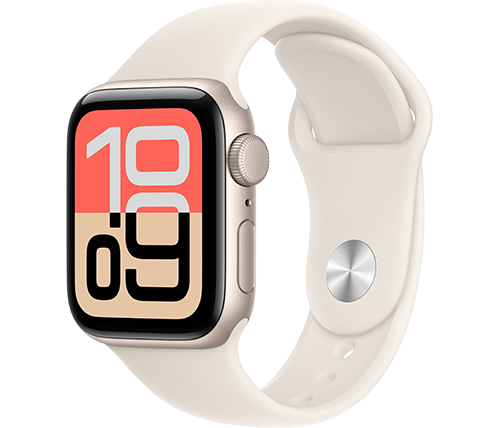 שעון חכם אפל Apple Watch SE 3 GPS – גודל 40 מ''מ – צבע Starlight – רצועה Starlight Sport Band – מידה S/M