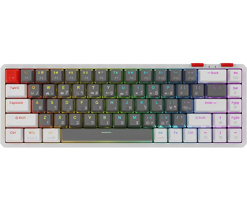 מציאון - מקלדת מכנית Ivory Gaming GX980 Red Switch בצבע לבן עברית/אנגלית - מוחדשת