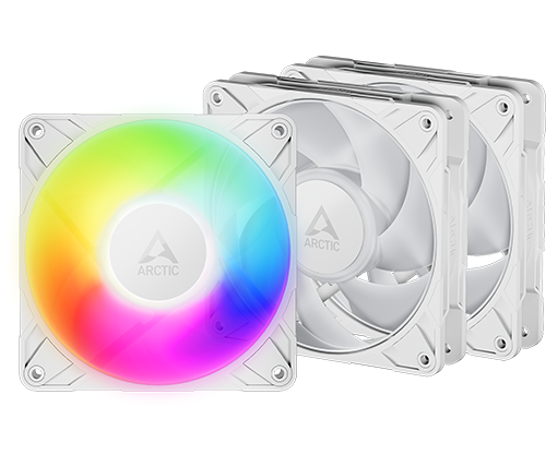 3 מאווררים למארז 12 ס''מ Arctic P12 Pro A-RGB – צבע לבן
