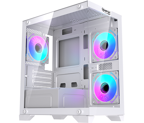 מארז מחשב גיימינג Ivory Gaming P1 ARGB White – צבע לבן