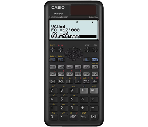 מחשבון פיננסי FC-200V-2 בצבע שחור