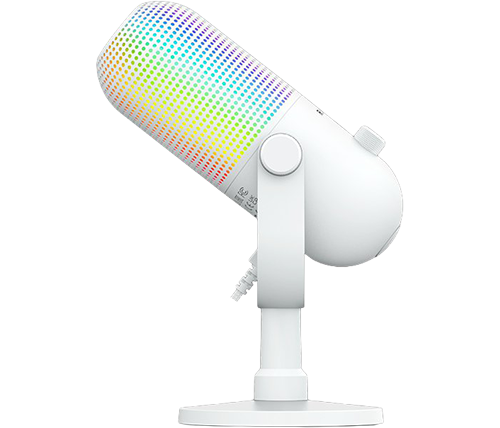 מיקרופון גיימינג שולחני רייזר - עם תאורת RGB שמע ברור - צבע לבן - Razer Seiren V3 Chroma