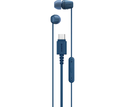 אוזניות סוני חוטיות עם מיקרופון SONY IN-EAR IER-EX15C USB-C בצבע כחול