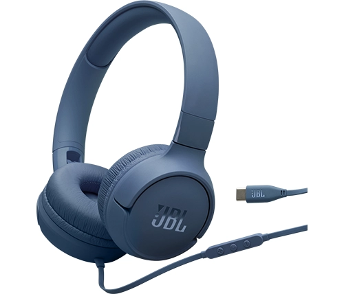 אוזניות JBL קשת חוטיות Tune 520C USB-C בצבע כחול