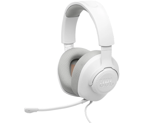 אוזניות JBL גיימינג חוטיות עם מיקרופון Quantum 100M2 בצבע לבן