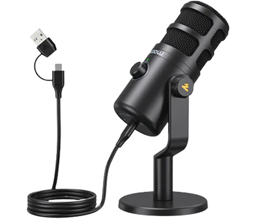 מיקרופון שולחני למחשב עם מעמד מתכוונן וחיבור MAONO PD100U USB / XLR