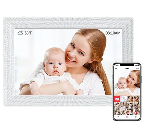 מסגרת דיגיטלית 10.1 אינץ עם מסך מגע ושליטה דרך הסמארטפון Ivory Display IV-PF200W - צבע לבן