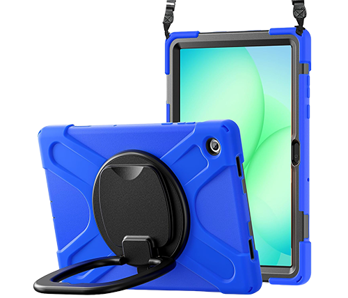 כיסוי קשיח לטאבלט סמסונג 8.7 אינץ' Samsung Galaxy Tab A11 / A9 – כולל מגן מסך, רצועת כתף ורצועה לעט – צבע כחול