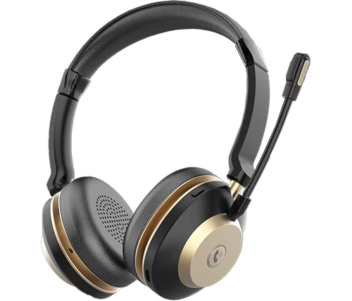 אוזניות מוקד אלחוטיות בלוטוס טעינת USB-C עם מיקרופון MIZUKI Bluetooth-882C בצבע שחור 