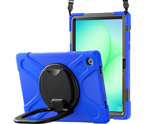 כיסוי קשיח לטאבלט סמסונג 11 אינץ' Samsung Galaxy Tab A11 Plus  – כולל מגן מסך, רצועת כתף ורצועה לעט – צבע כחול