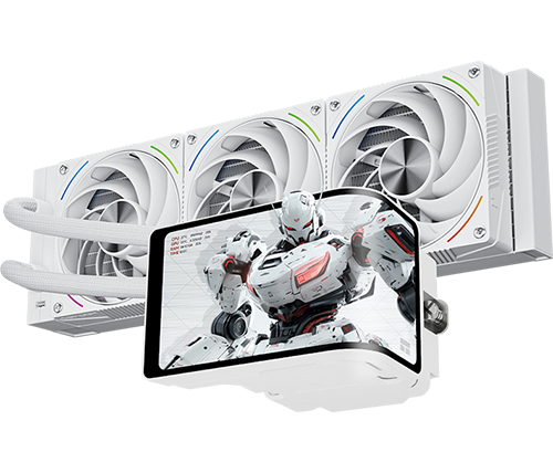 קירור נוזלי למעבד עם מסך THERMALRIGHT Wonder Vision 360 Turbo ARGB WHITE – גודל 360 מ''מ – צבע לבן