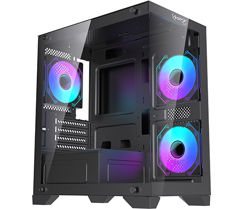 מחשב גיימינג נייח IVORY הכולל מעבד Intel Core i5-12400F זכרון 16GB כונן 1TB SSD כ.מסך GeForce RTX 3050 6GB