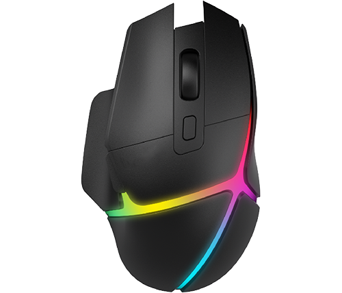 עכבר גיימינג אלחוטי עם תאורת APOLLOX GX11 RGB בצבע שחור