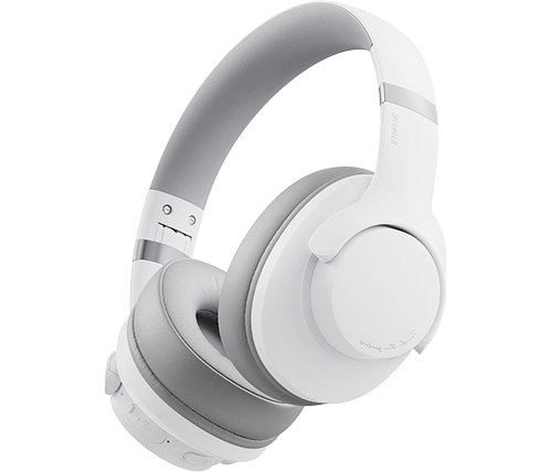 אוזניות בלוטוס אלחוטיות מבטלות רעשים מתקפלות - Fingertime On-Ear BT048NC - צבע לבן