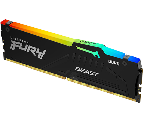 זכרון למחשב Kingston Fury Beast RGB DDR5 – מהירות 6000MT/s – נפח 32GB – זמן אחזור CL30 – תואם AMD EXPO – צבע שחור
