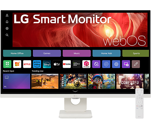 מסך חכם עם שלט 31.5 אינץ LG Smart Monitor 4K UHD webOS HDR10 USB-C 65W 32U721SA-W