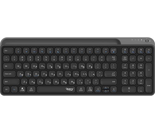 מקלדת אלחוטית בלוטוס ‎2.4GHz נטענת Ivory Peripherals BT8023XR עברית ואנגלית צבע שחור