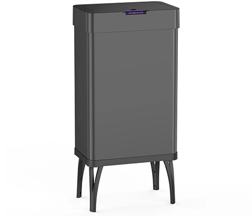 פח אשפה למטבח 60 ליטר חשמלי נירוסטה עם מכסה שחור Ivory Home