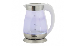 קומקום Hyundai זכוכית HYK-1781 כ- 1.7 ליטר בצבע לבן