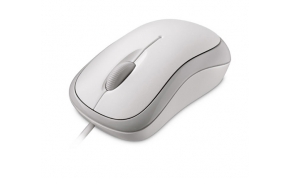 עכבר חוטי Microsoft Retail Basic Optical Mouse בצבע לבן