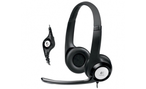 אוזניות Logitech USB Headset H390 עם מיקרופון בצבע שחור