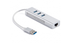 מפצל ETION USB 3.0 הכולל  3 כניסות USB 3.0 וחיבור רשת RJ45
