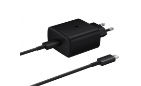 מטען קיר Samsung הכולל חיבור USB-C הספק עד כ- 45W כולל כבל USB-C ל USB-C