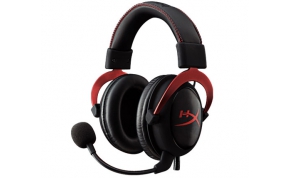אוזניות גיימינג עם מיקרופון HyperX Cloud II בצבע שחור אדום