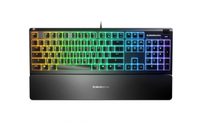 מקלדת גיימינג Steelseries APEX 3 Gaming Whisper-Quiet Switch עברית אנגלית