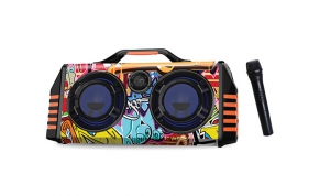 בידורית קריוקי ניידת מיקרופון אלחוטי GPLUS GPL-145BOX בצבע שחור