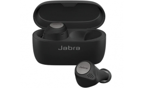 אוזניות ספורט אלחוטיות Jabra Elite Active 75T Bluetooth בצבע שחור עם מיקרופון הכוללות כיסוי טעינה
