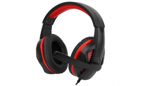 אוזניות גיימינג עם מיקרופון Dragon  Force 10 בצבע שחור ואדום