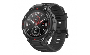 שעון חכם Amazfit T-Rex בצבע שחור עם רצועה שחורה אחריות היבואן הרשמי