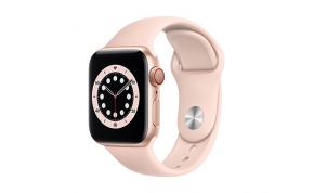 שעון חכם אפל Apple Watch Series 6 GPS + Cellular 40mm בצבע זהב עם רצועת ספורט ורודה
