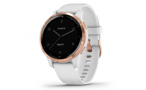 שעון חכם Garmin Vivoactive 4S  בצבע זהב עם רצועה לבנה אחריות היבואן הרשמי