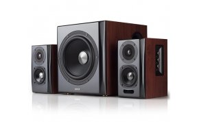 רמקולים Edifier S350DB 2.1 Bluetooth כולל שלט, בצבע חום