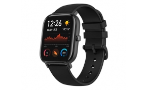 שעון חכם Amazfit GTS בצבע שחור עם רצועה שחורה, אחריות היבואן הרשמי