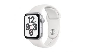שעון חכם אפל Apple Watch SE GPS 40mm בצבע כסוף עם רצועת ספורט לבנה