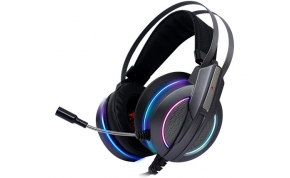 אוזניות גיימינג עם מיקרופון Dragon Galaxy RGB בצבע שחור