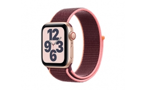 שעון חכם אפל Apple Watch SE GPS + Cellular 40mm בצבע זהב, צבע רצועה Plum Sport Loop