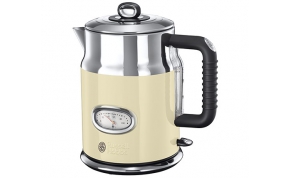 קומקום נירוסטה Russel Hobbes 21672-70 רטרו בצבע קרם וכסוף כ- 1.7 ליטר