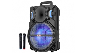 בידורית קריוקי ניידת Dome DM3012 כולל 2 מיקרופונים אלחוטיים