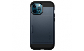 כיסוי לטלפון Spigen Slim Armor CS iPhone 12 Pro Max בצבע Metal Slate הכולל מגירה לכרטיסי אשראי