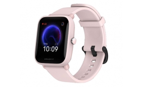 שעון Amazfit  Bip U Pro בצבע ורוד עם רצועה ורודה אחריות היבואן הרשמי